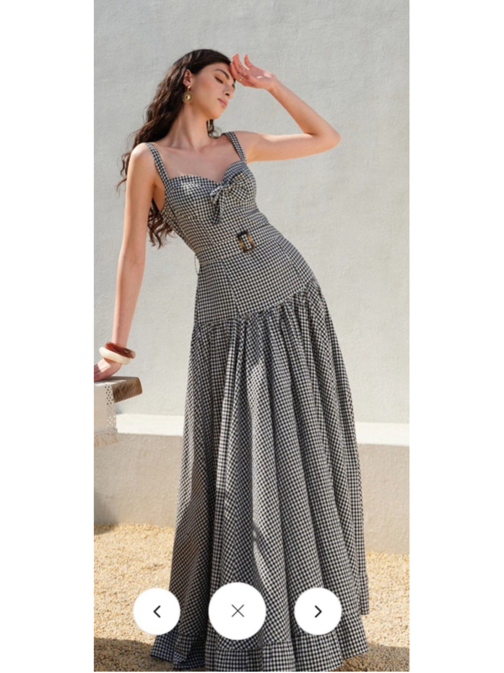 Commense Gingham Drop Waist Maxi Dress NWOT Size Medium TTS
